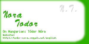 nora todor business card