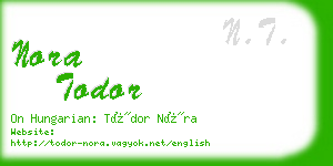 nora todor business card
